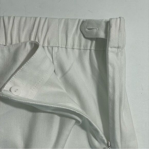J. Jill White Linen Stretch Crops Pants‎ Size MEDIUM PETITE MP - Picture 4 of 7